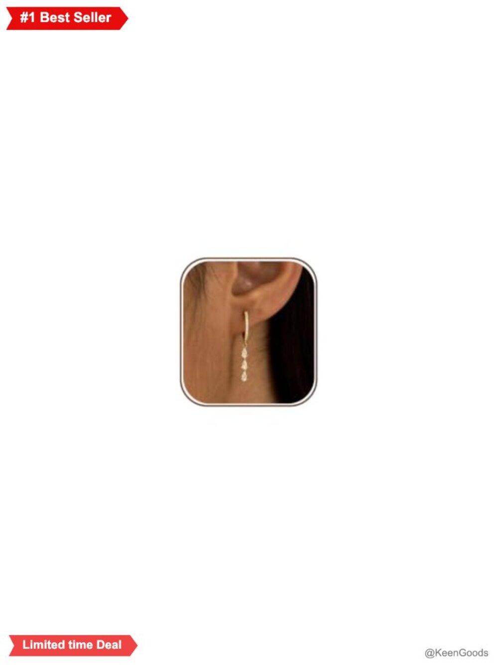 14K Gold Plated Dangle Drop Earrings Hypoallergenic Huggie Hoop Zircon Formal